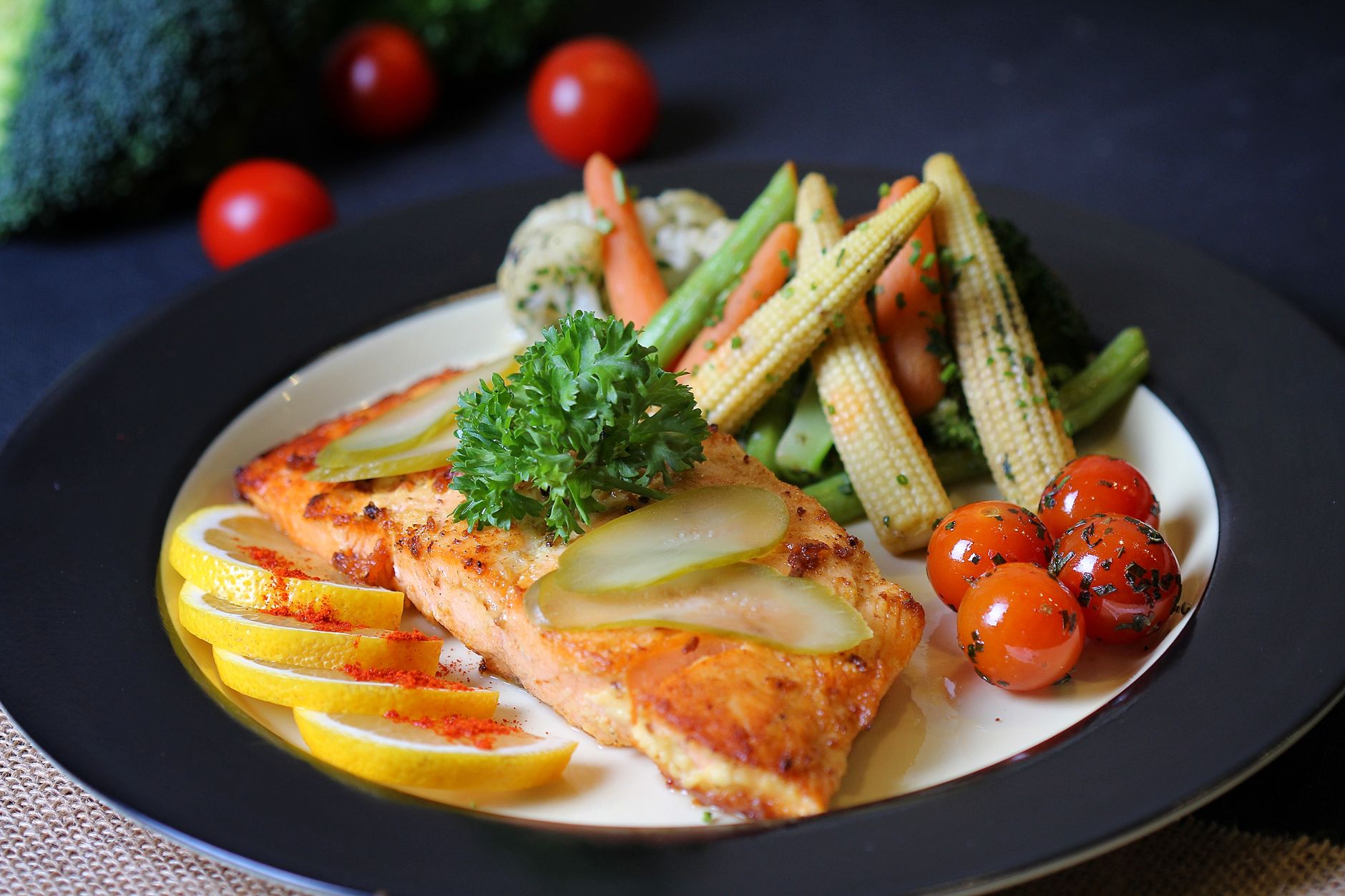 assiette équilibrée colorée